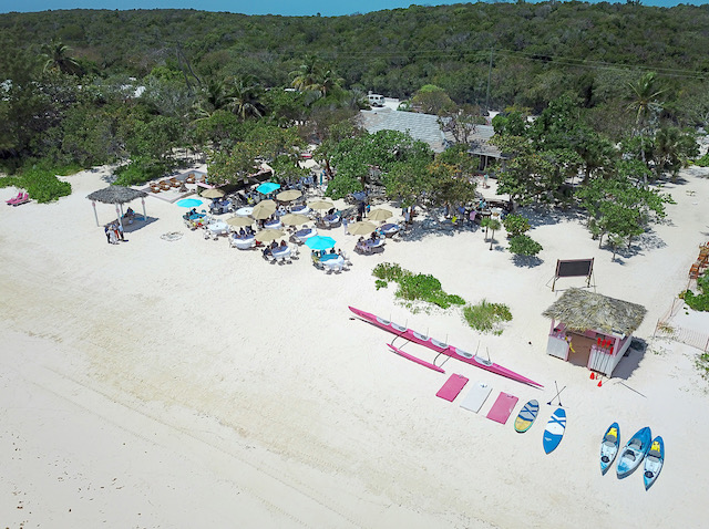 Jack's Bay venue for Sunday brunch - look at that pink outrigger canoe - fantastic. Thanks to Dom Cant for the drone shot.