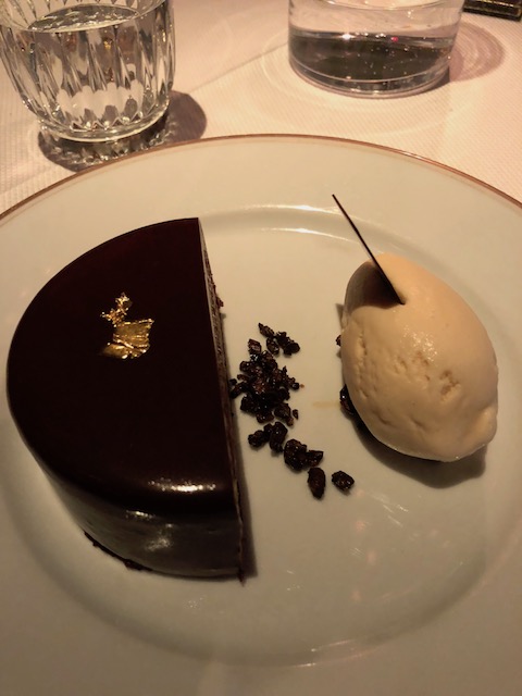 And finally desert - chocolate mousse with white coffee ice cream