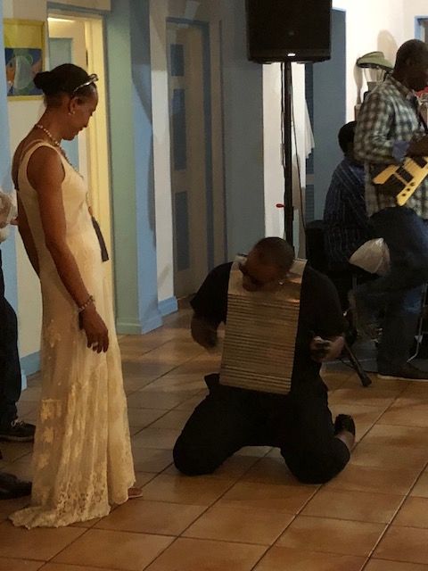 Mahershal with his washboard and Katherine - the birthday girl - looking on !