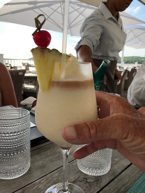 We went to 1648 the other day and Bob drank this very good pina colada - highly recommended by him ! 