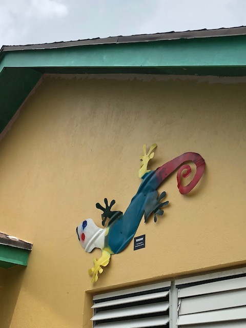 The Lizard - on the Lizard Trail - that the students painted - now on the outside of the wall of the Center For Exceptional Learners.