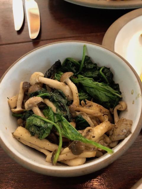 And we shared this scrumptious spinach and mushroom dish
