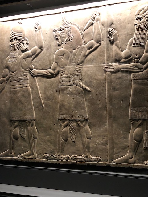 An ancient Assyrian frieze from the exhibition.