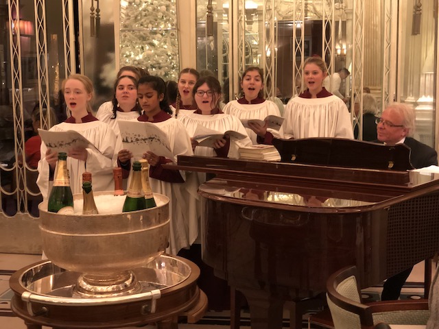 And Christmas carols being sung in the hotel on Sunday afternoon.