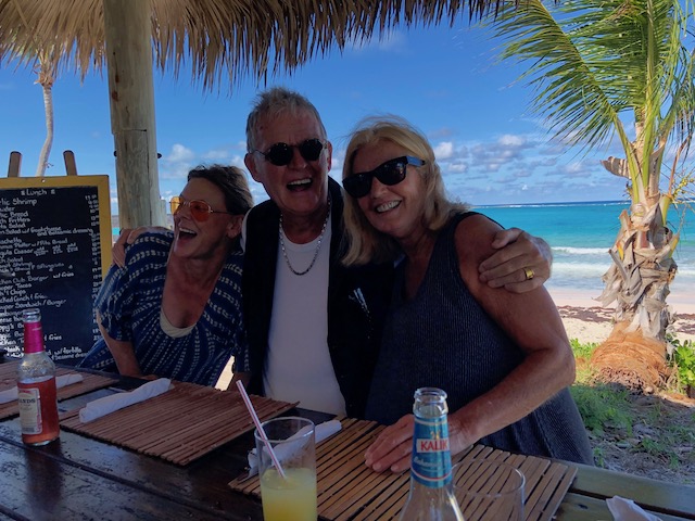 Bob with his arms full of the lovely Nancy and Nora 