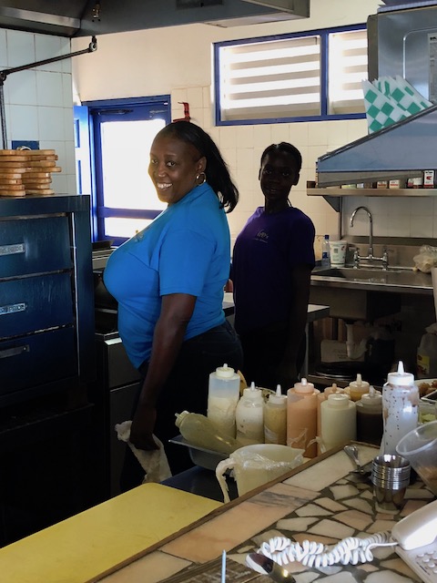 Nesha in the kitchen - doing a great job