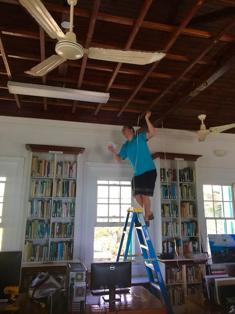 Garth installing the new wifi system