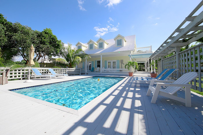 This is where the yoga will be done - poolside at Yellow House 