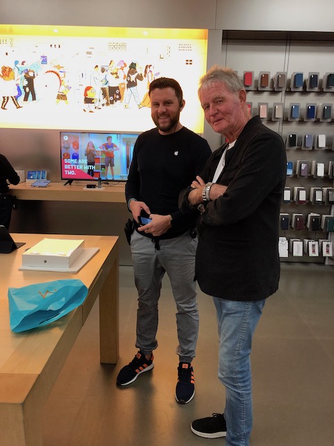 Bob buying his new MacBook Air on Saturday