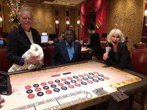 Having fun at the roulette table in the Bellagio